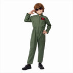 Fighter Pilot Costume Kids Air Force Flight Suit Dress Up for Halloween