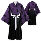 Anime Demon Kokushibou Cosplay Costume Role Cloak Outfit Uniform