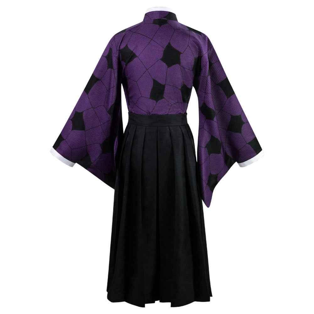 Anime Demon Kokushibou Cosplay Costume Role Cloak Outfit Uniform