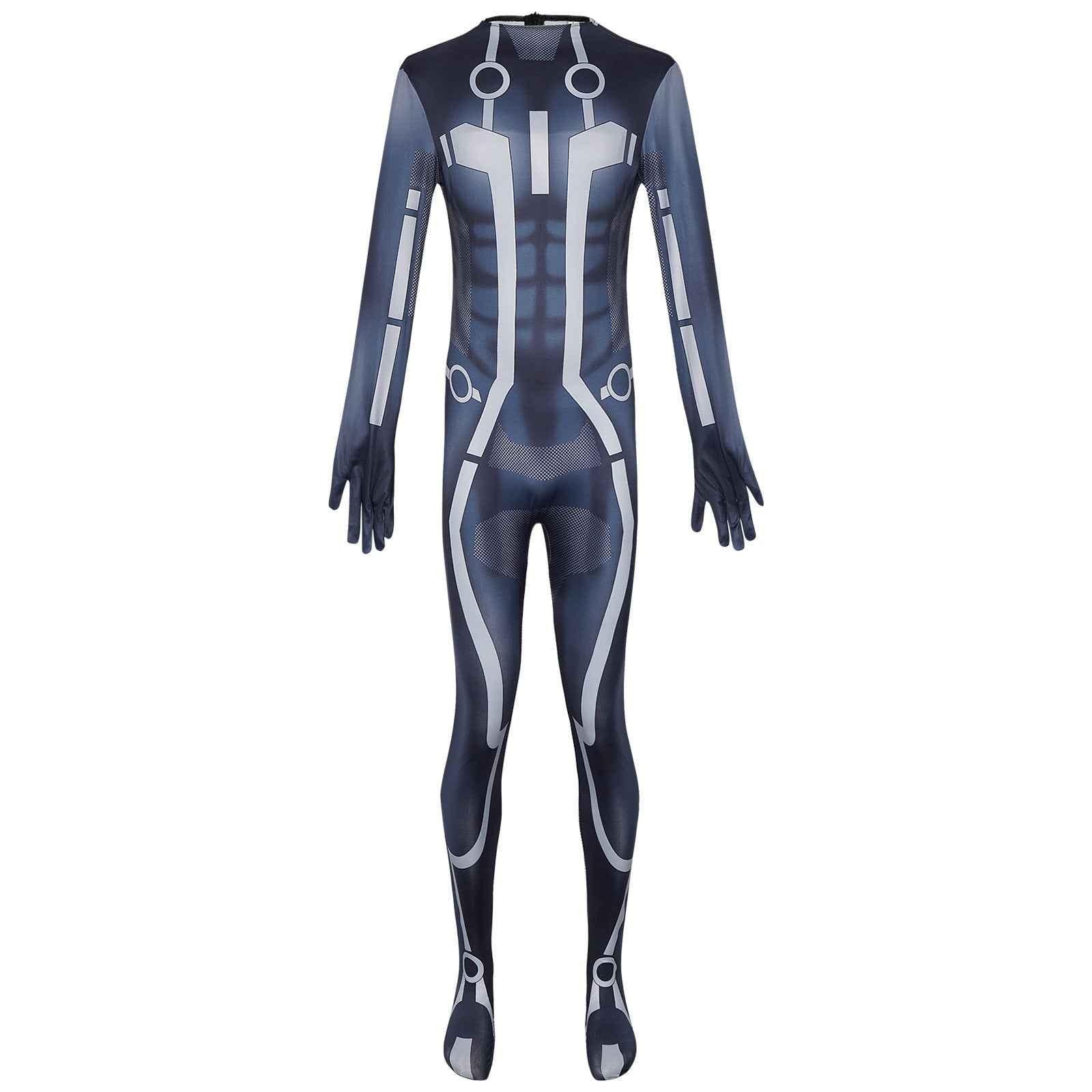 Tron: Legacy Sam Flynn Jumpsuit Bodysuit Mask Ares Cosplay