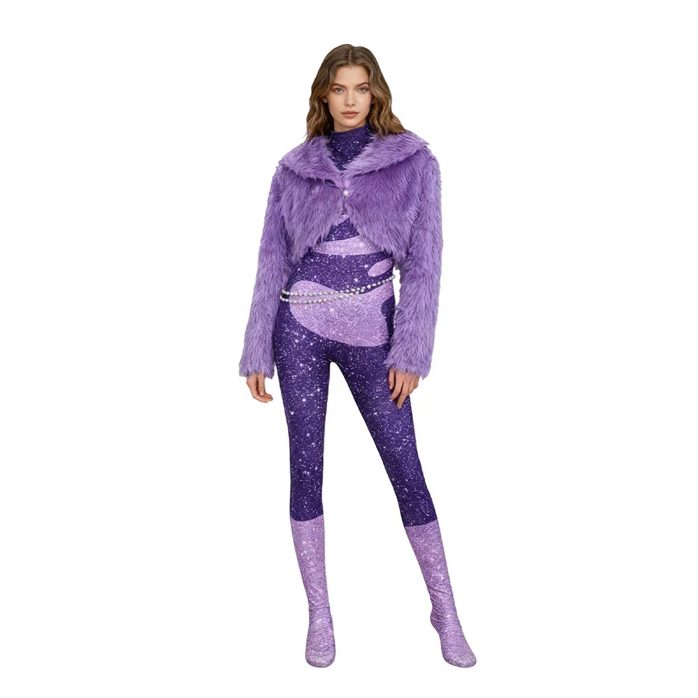 Zootopia 2 Gazelle Superstar Costume Purple Jumpsuit Cosplay Carnival Suit