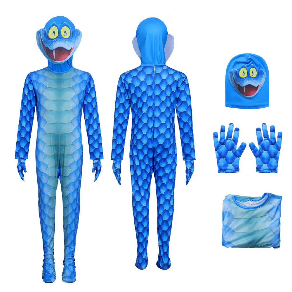 Zootopia 2 Gary Kids Costume Blue Scale Jumpsuit with Hood Cosplay Carnival