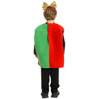 Christmas Present Costume Kids Gold Ribbon Gift Box Costume Vest