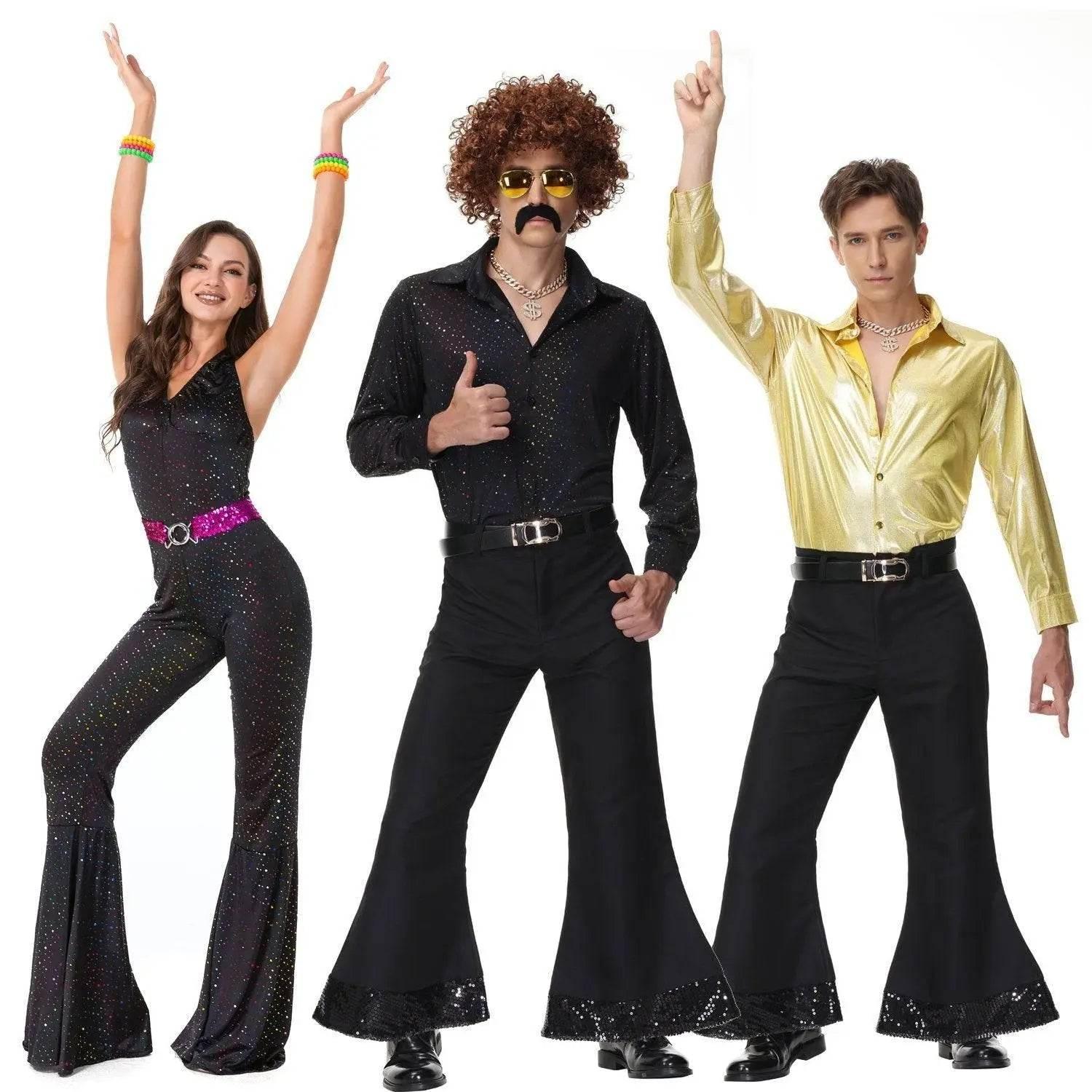 70s Hip Hop Rock Hippie Costumes Fancy Dress Cosplay Halloween Outfit For Adult - Azufun