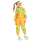 80s Retro Disco Costumes Fancy Dress Cosplay Halloween Jumpsuit For Kids - Azufun