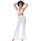 80s Retro Disco Costumes Fancy Dress Cosplay Halloween Outfit For Female - Azufun