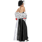 Adult Cruella Duster Costume Dress Uniform Halloween Women - Azufun