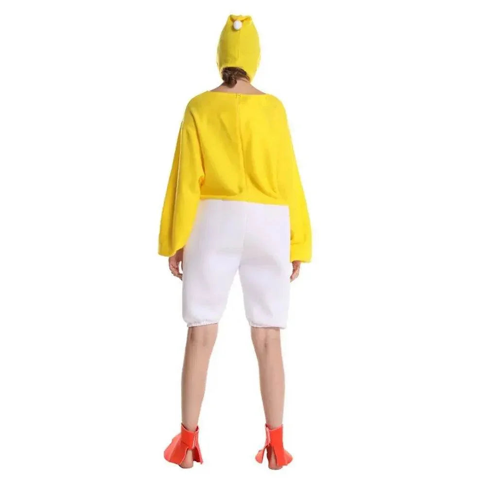 Adult Funny Yellow Chick Jumpsuit Cosplay Stage Performance Costume - Azufun