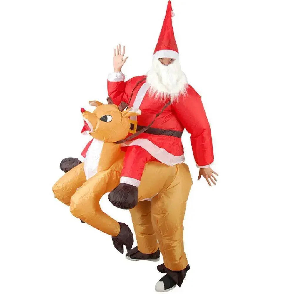 Adult Inflatable Halloween Santa Claus Cosplay Costume Suit - Azufun