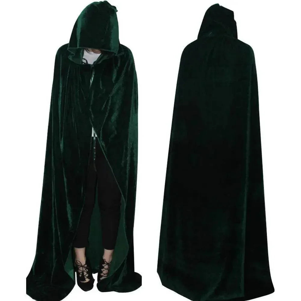 Adult Unisex Hooded Robe Long Cloak Cape Halloween Costume - Azufun