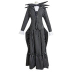 Adult kids Jack Skellington Sally Suit Costume The Nightmare Before Christmas for women men Boy Girl full Set - Azufun