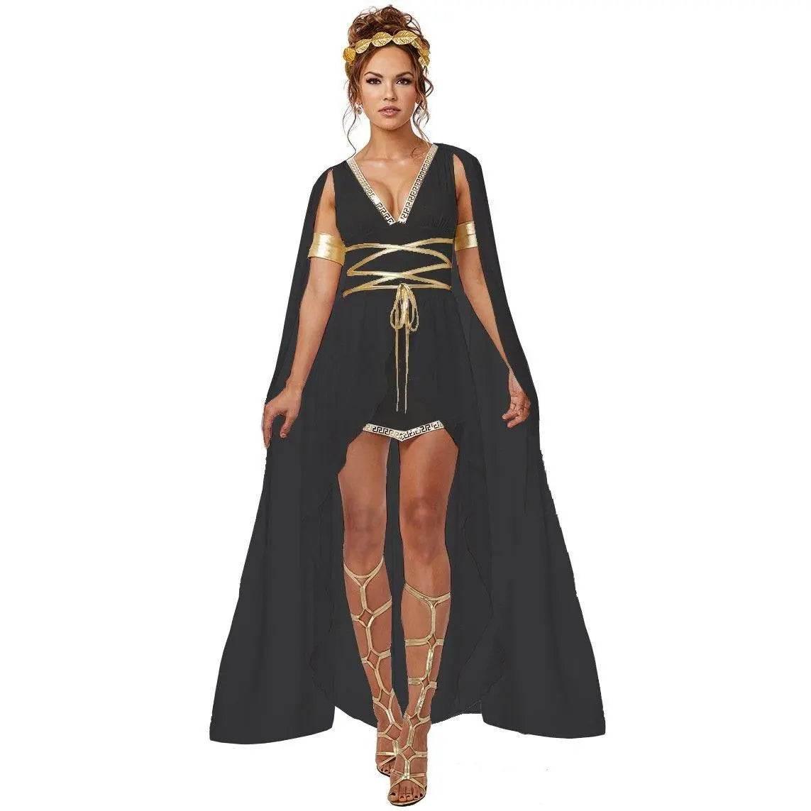 Ancient Greek Goddess Cleopatra Athena Cosplay Costume Medieval Dress - Azufun