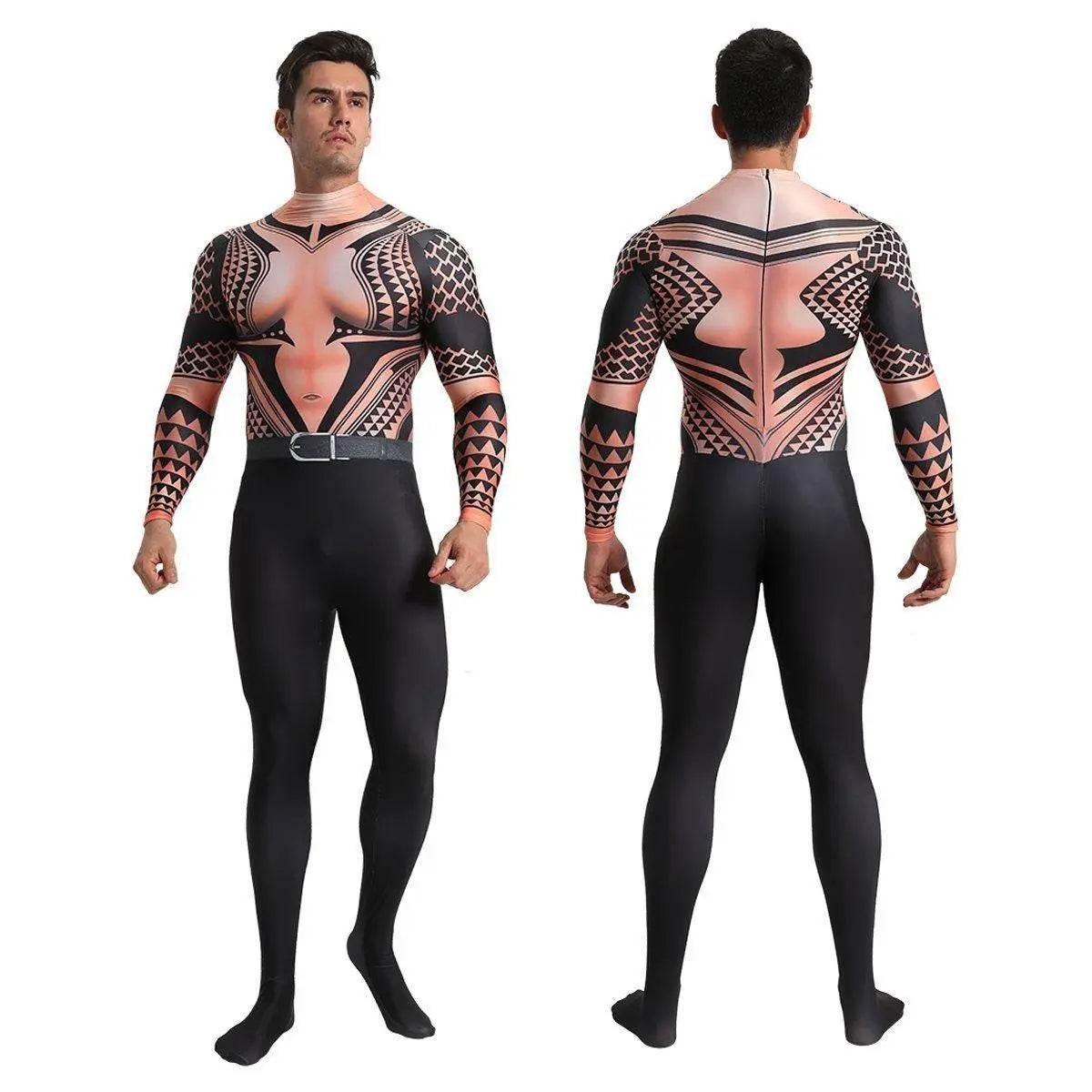Aquaman Arthur Halloween Fancy Family Cosplay Costume Zentai Jumpsuit - Azufun
