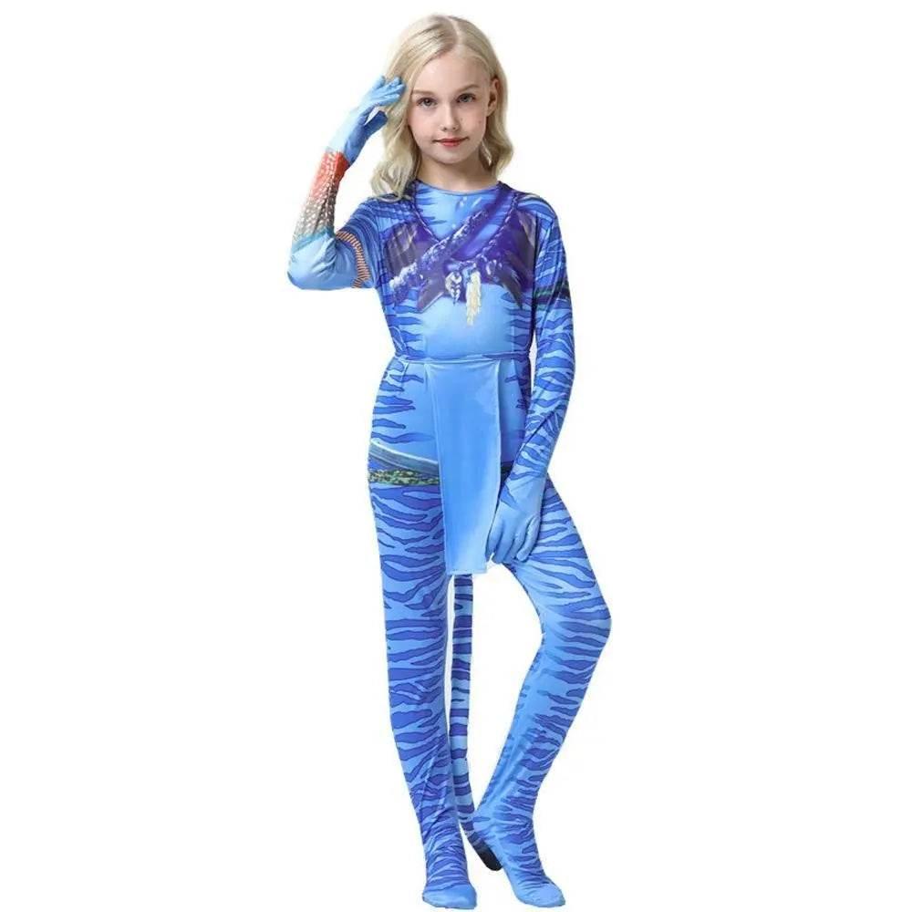 Avatar: The Way of Water Cosplay Costume kids zentai costume jumpsuit - Azufun