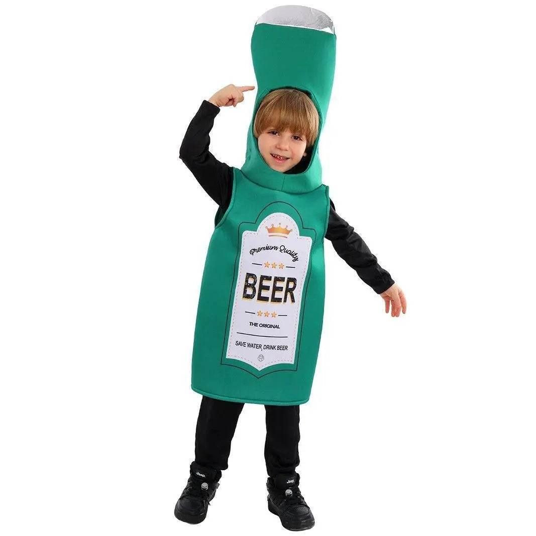 Beer Wine red Bottle Cosplay Costume Children's Day and School Festival Performance Outfit - Azufun