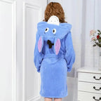 Blue Donkey Kigurumi Pajamas Winter Cosplay Robe Hoodie - Pajamasbuy
