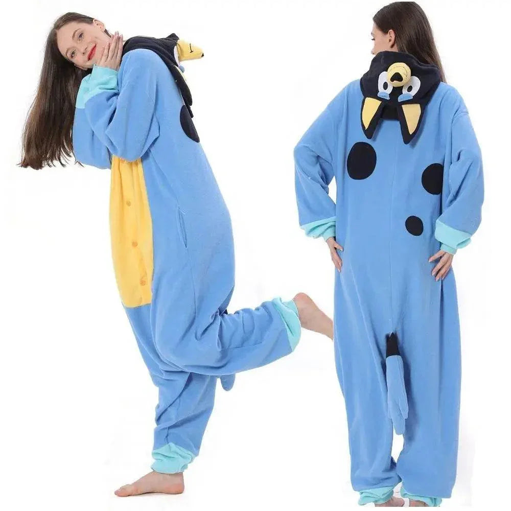 Bluey Onesies Costume Kigurumi PJS Pajamas Outfit for Adult Kids Girl Boy - Azufun