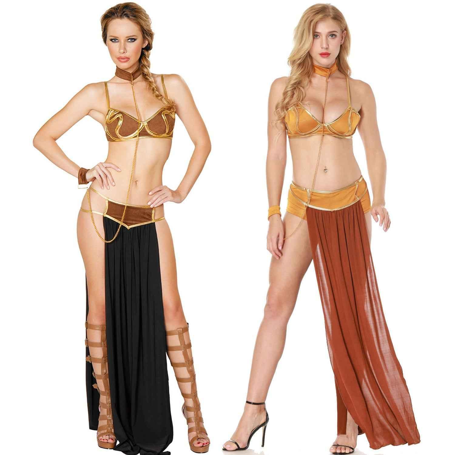 Leia Costumes Princess Slave Queen Dress Star Wars Cosplay Halloween