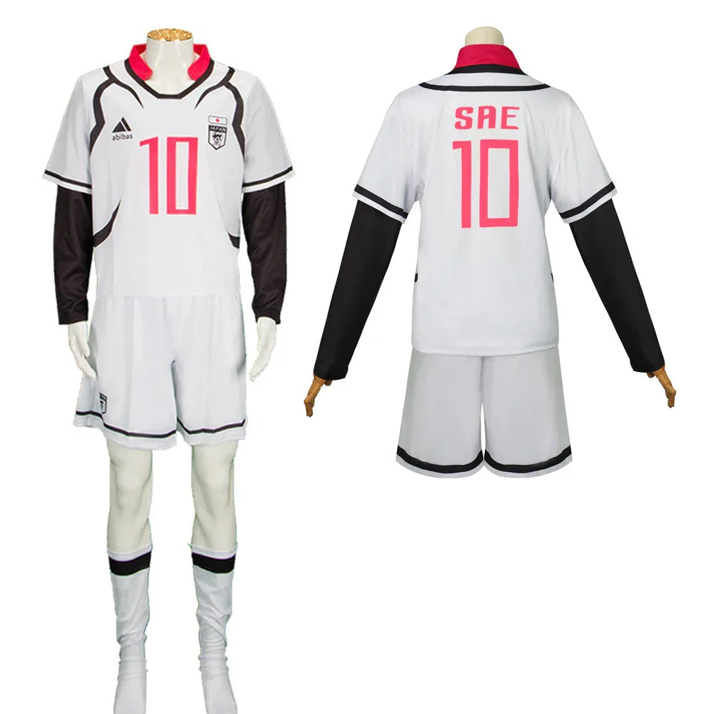 Blue Lock Sae Itoshi Cosplay Anime Costume Football Uniform Set - Azufun