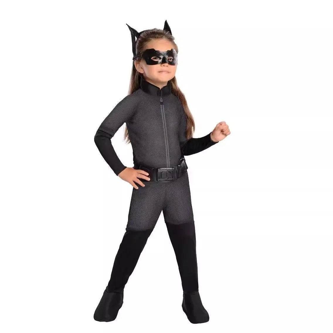 Children's Catwoman Costume Dark Knight 4-piece set Kids - Azufun