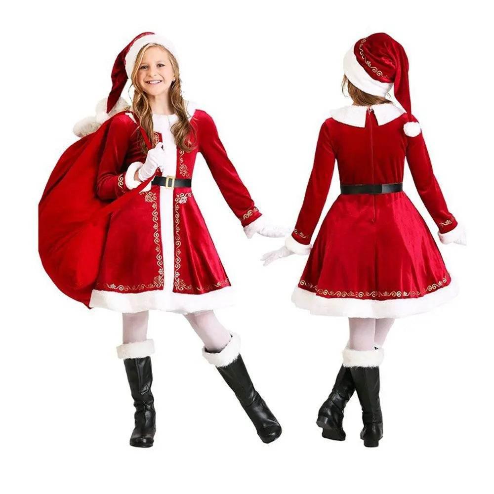 Children's Christmas Costumes Boys and Girls Santa Claus Costumes - Azufun