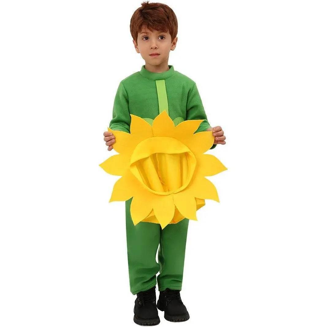 Children's Day Sun Flower Kids Jumpsuit Stage Party Cosplay Costumes - Azufun