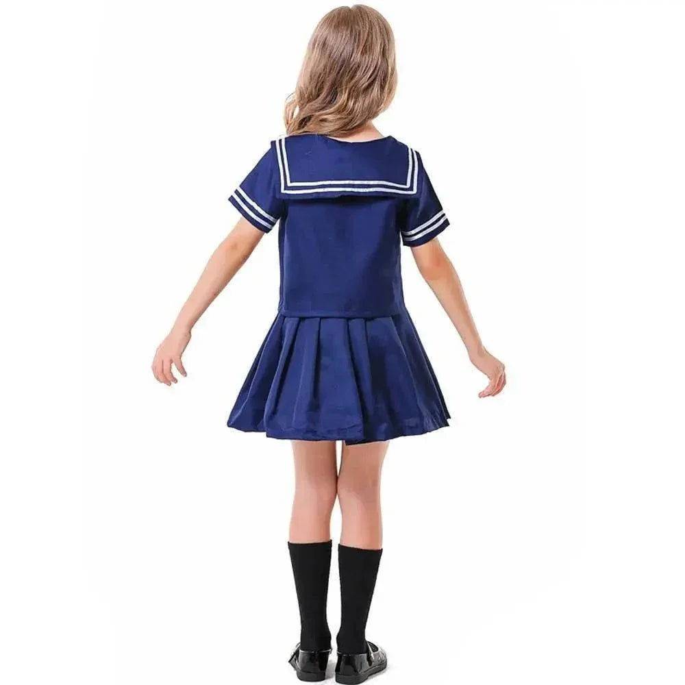 Children's Japanese anime style JK dark blue sailor costume - Azufun