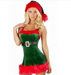 Christmas Sexy Green Tree Suit Santa Claus Costumes Adults Uniform - Azufun