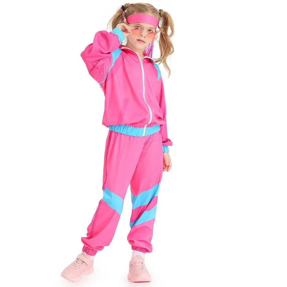Disco 80S Costume Outfits Dance Set Hip Hop Modern Jazz Team Performance Kids - Azufun