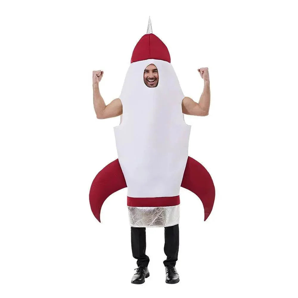 Fancy Dress Space Rocket Inflatable Costume Jumpsuit for Adults Outfit Halloween - Azufun