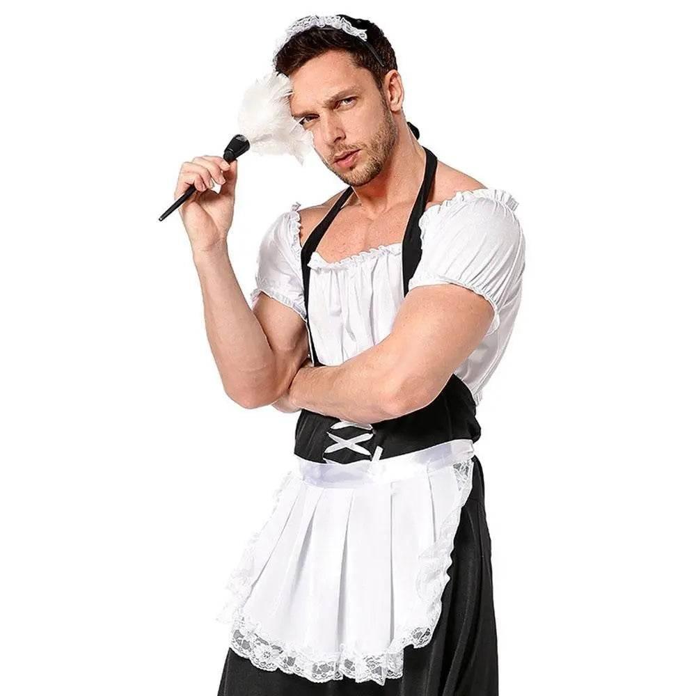 Fever Flirty French Women Man Maid Costume - Azufun