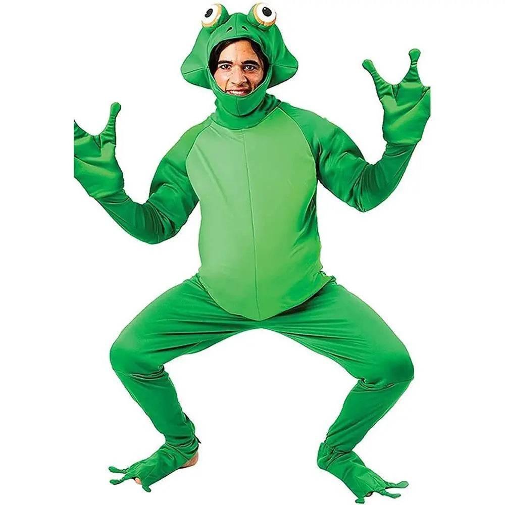 Frog Prince Jumpsuit Adult Animal Stage Party Halloween Costumes - Azufun
