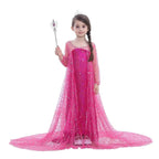 Frozen Elsa Costume Long Sleeve Girl Party Princess Dress - Azufun