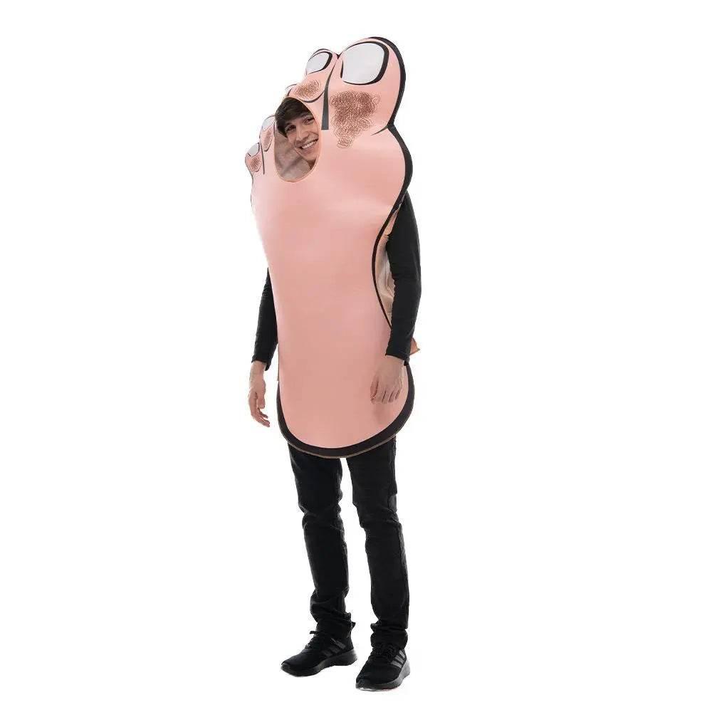 Funny Big Foot Cosplay Costume Halloween Stage Bar Party Outfit Dress Up for Adults - Azufun