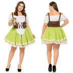 German Oktoberfest Outfit Halloween Plus Size Dress Women Cosplay Costume - Azufun