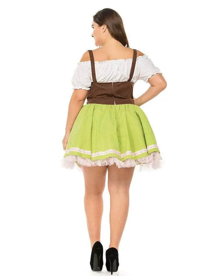 German Oktoberfest Outfit Halloween Plus Size Dress Women Cosplay Costume - Azufun