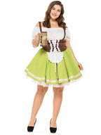 German Oktoberfest Outfit Halloween Plus Size Dress Women Cosplay Costume - Azufun