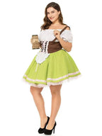 German Oktoberfest Outfit Halloween Plus Size Dress Women Cosplay Costume - Azufun
