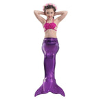 Girls Kids Mermaid Tail Swimwear Bikini Set Swimsuit Swimming Costume - Azufun
