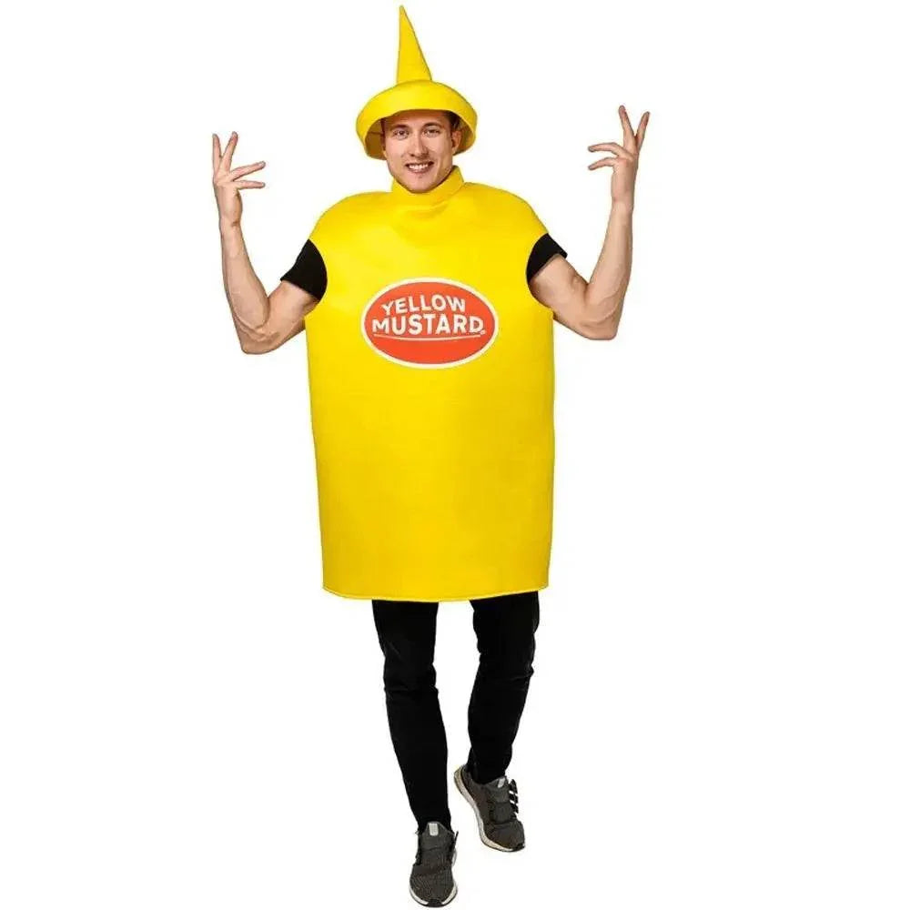 Halloween Adult Couples Mustard Ketchup jumpsuit Costume Cosplay Party - Azufun