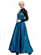 Halloween Adult Snow Queen Anna Cosplay Costume Dress - Azufun