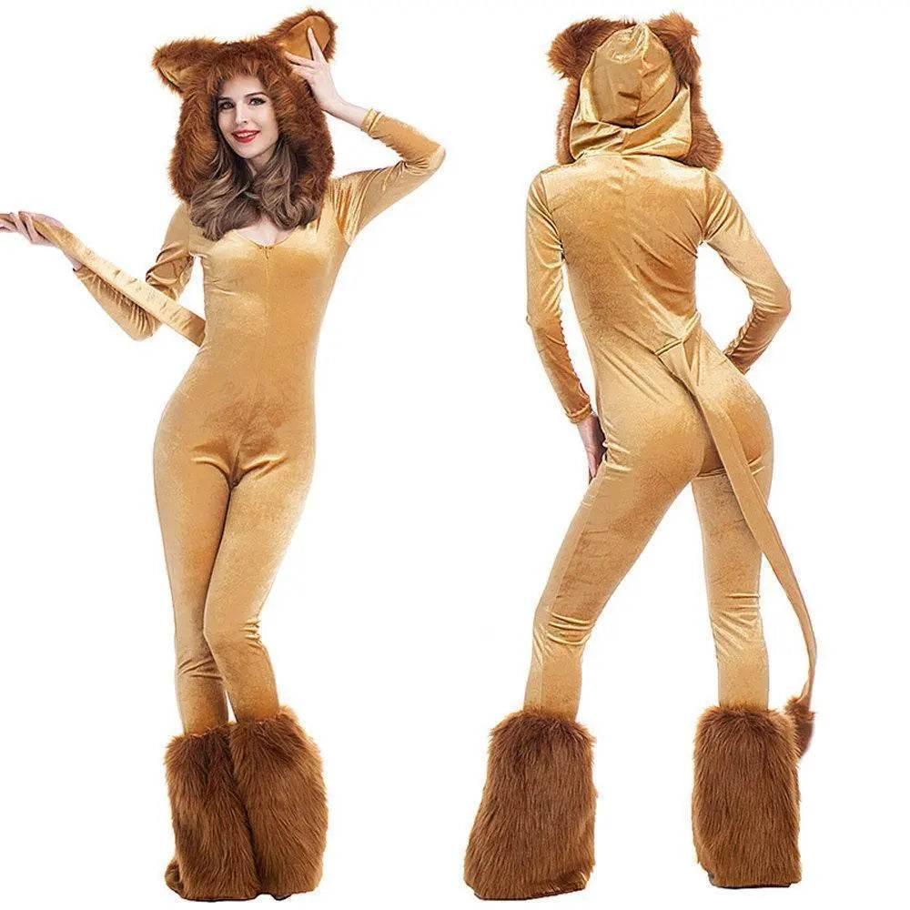 Halloween Animal Leo Lion Performance Cosplay Costume for Women - Azufun