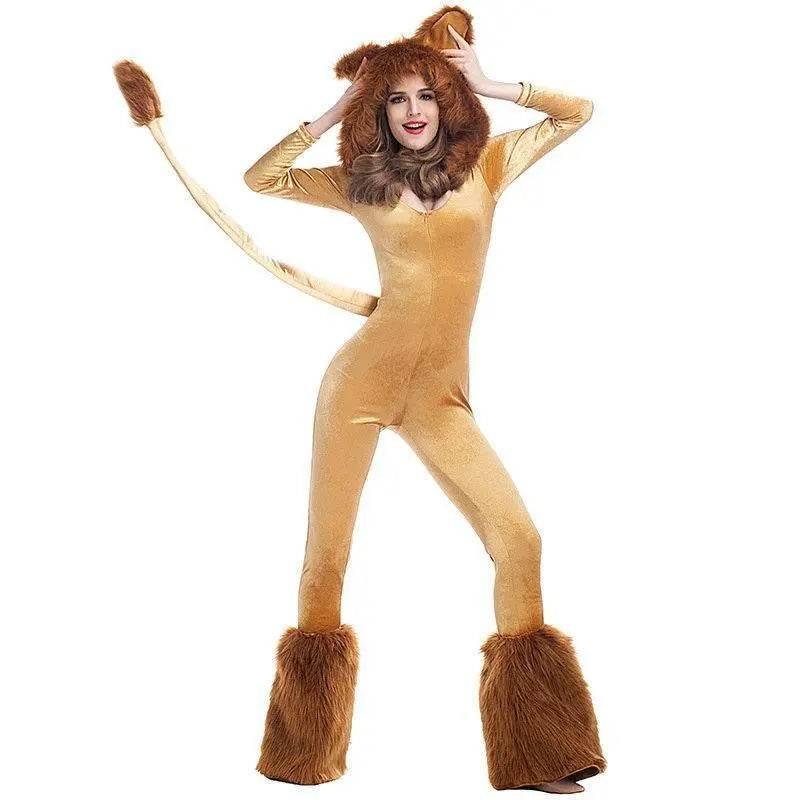 Halloween Animal Leo Lion Performance Cosplay Costume for Women - Azufun