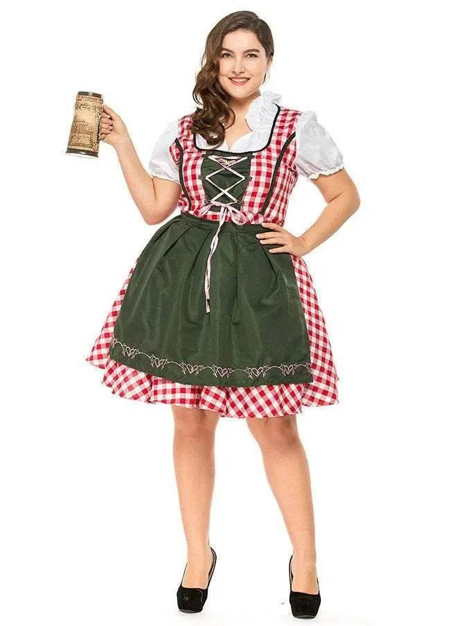 Halloween Plus Size Women German Beer Oktoberfest Cosplay Costume - Azufun