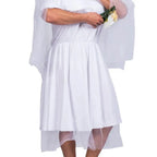 Halloween Wedding Dress Costumes White Bride Funny Party Adult Wedding Suit Party Outift for Men - Azufun