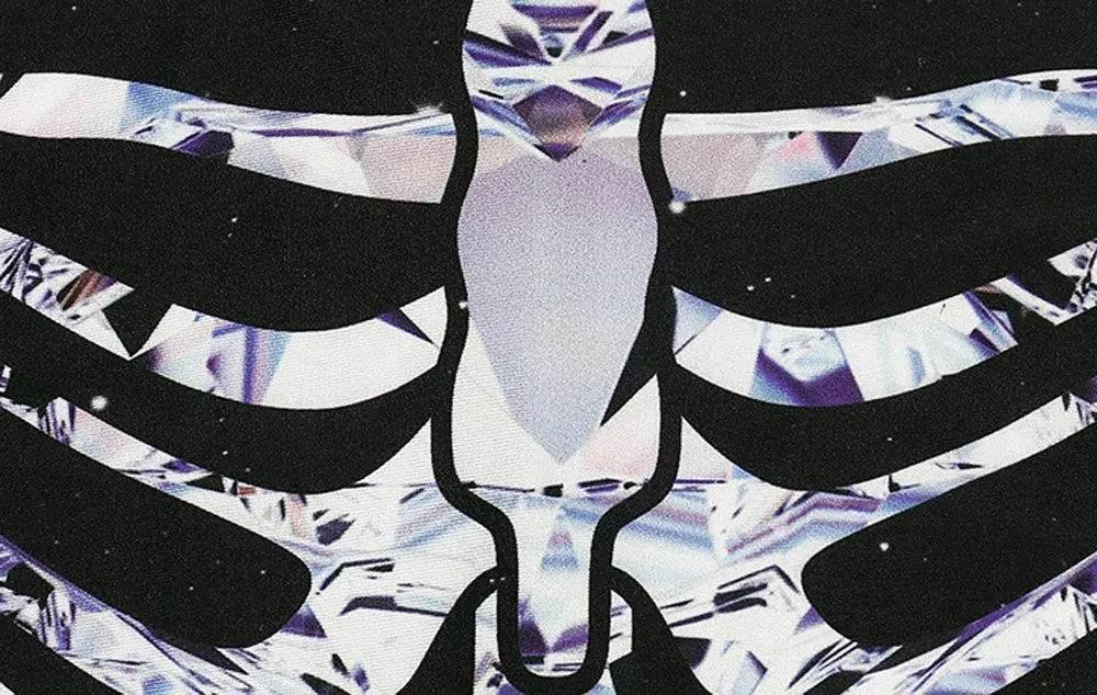 Halloween White Skeleton Elastic Bodycon Jumpsuit Cosplay Costume - Azufun