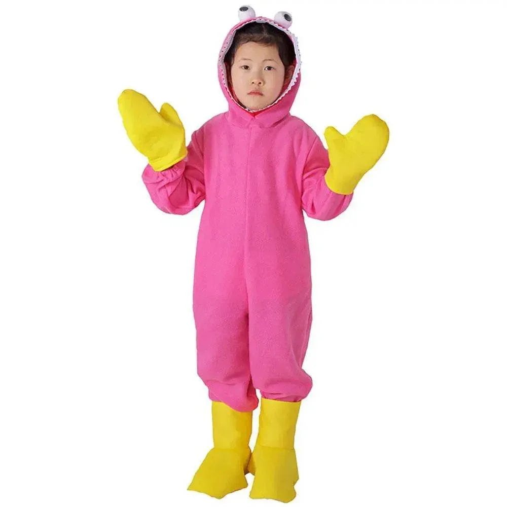 Huggy-Wuggy Cosplay Costume Poppy-Playtime Jumpsuit Onesie Halloween Outfit for Kids Boys Girls - Azufun