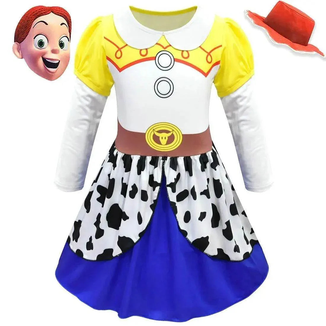 Jessie Toy Story 4 Costume Long Sleeve Dress for Kids Girls - Azufun