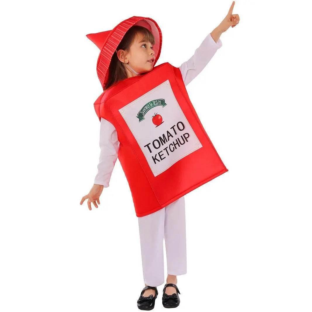 Ketchup Kids Funny Stage Performance Cosplay Costumes Halloween - Azufun
