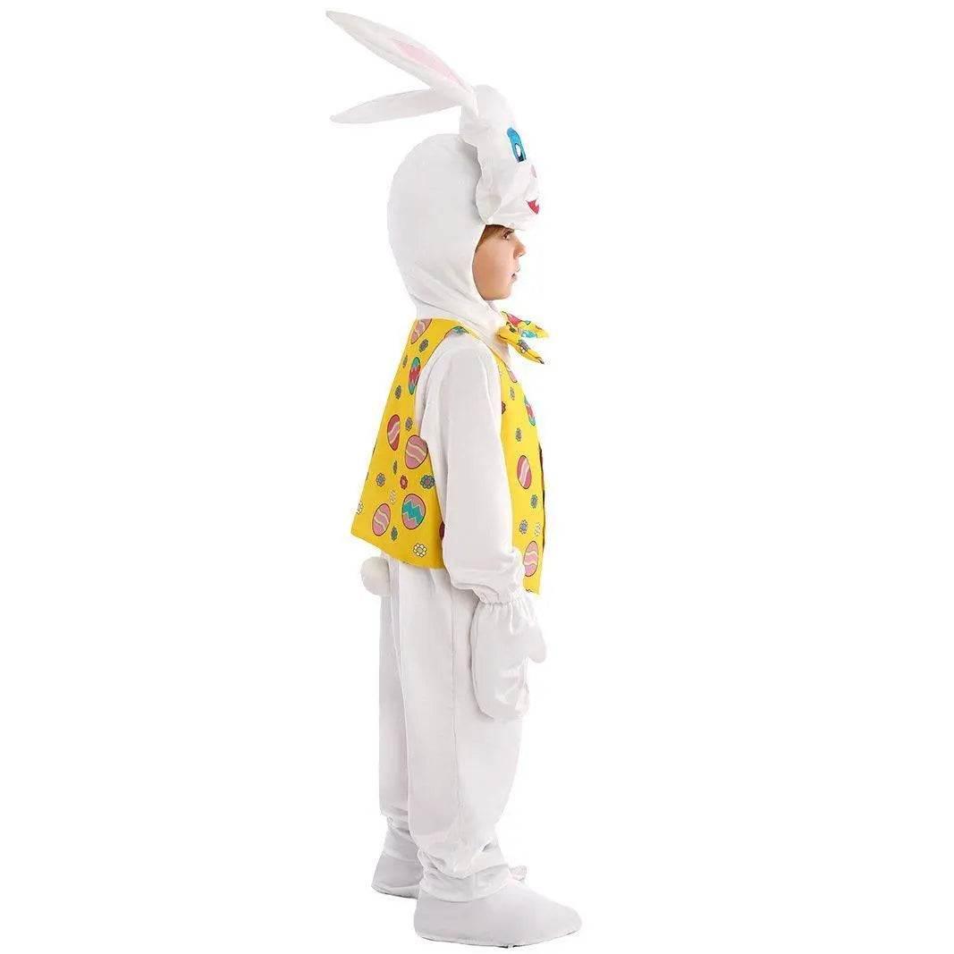 Kids Children White Rabbit Bunny Carrot Party Cosplay Halloween Easter Costume - Azufun